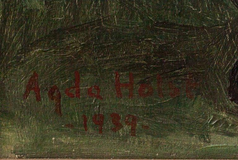 AGDA HOLST, olja på pannå, signerad och daterad 1939.