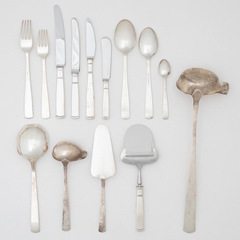 Jacob Ängman, a Swedish silver cutlery set, 'Rosenholm', GAB, some Eskilstuna 1978 ( 102 pieces).