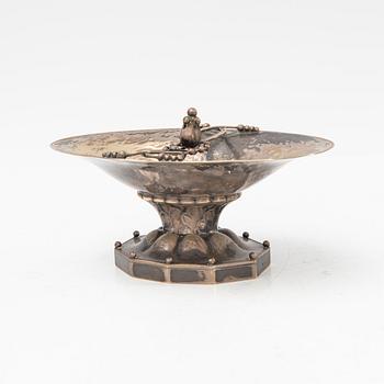 Johan Rohde, Bowl on foot, silver, Georg Jensen, Denmark, early 20th century.