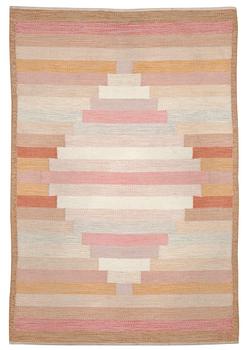 692. RUG. Flat weave (rölakan). 203 x 136,5 cm. Signed AMB. Sweden around 1960.