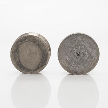 Viljo Hirvonen, a pair of rare mid-20th-century  candlesticks manufactured by Valaistustyö for Artek.