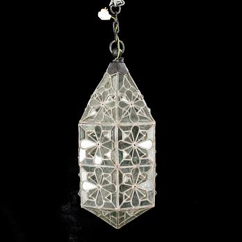 A lantern with leaded glass, around the turn of the century 1900.