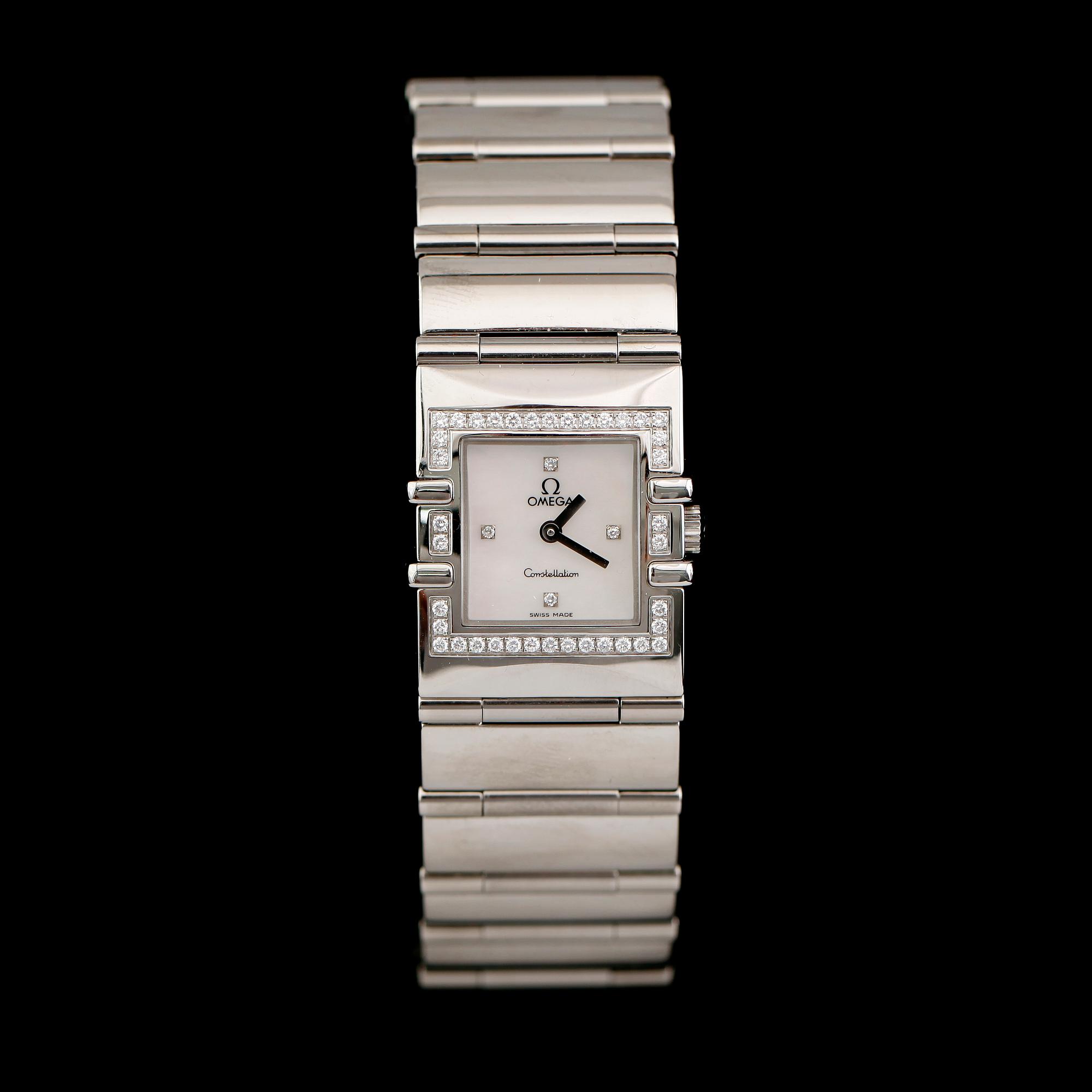 ARMBANDSUR, Omega Constellation, briljantslipade diamanter tot 0.23 ct.