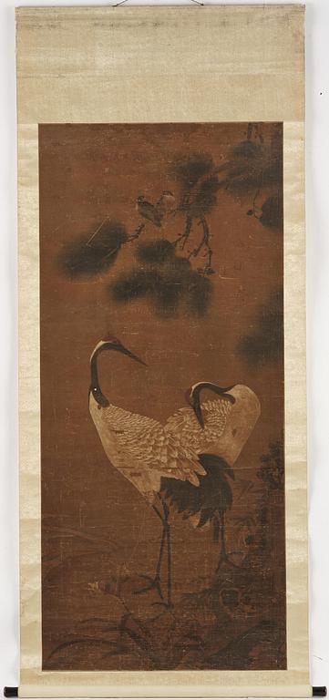 Okänd konstnär, rullmålning, färg och tusch på siden lagt på papper.