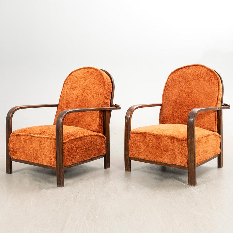 Armchairs, a pair, Art Deco, first half of the 20th century.