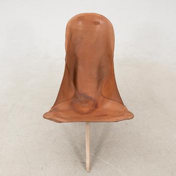 Gösta Westerbergs, a beech and leather easy chair, second half of the 20th Century.