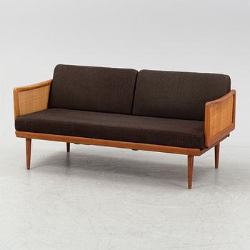 Peter Hvidt & Orla Mølgaard Nielsen, a teak and rattan sofa/daybed, France & Son, Denmark, mid 20th Century.