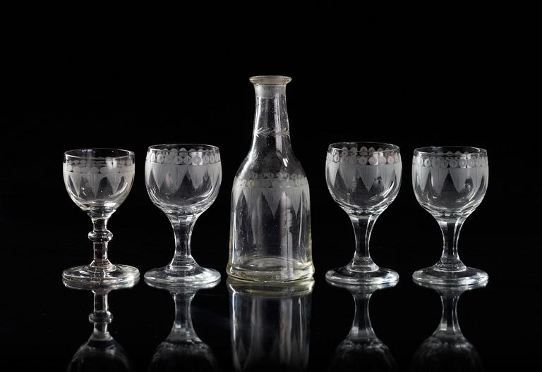 A set of 24 glasses, early 19th Century.