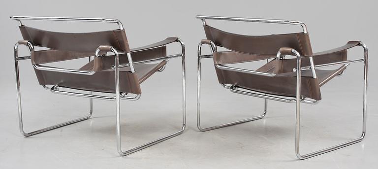 FÅTÖLJER, ett par, "Wassily", Marcel Breuer, efter, tillverkad av Knoll International, 1980-tal.