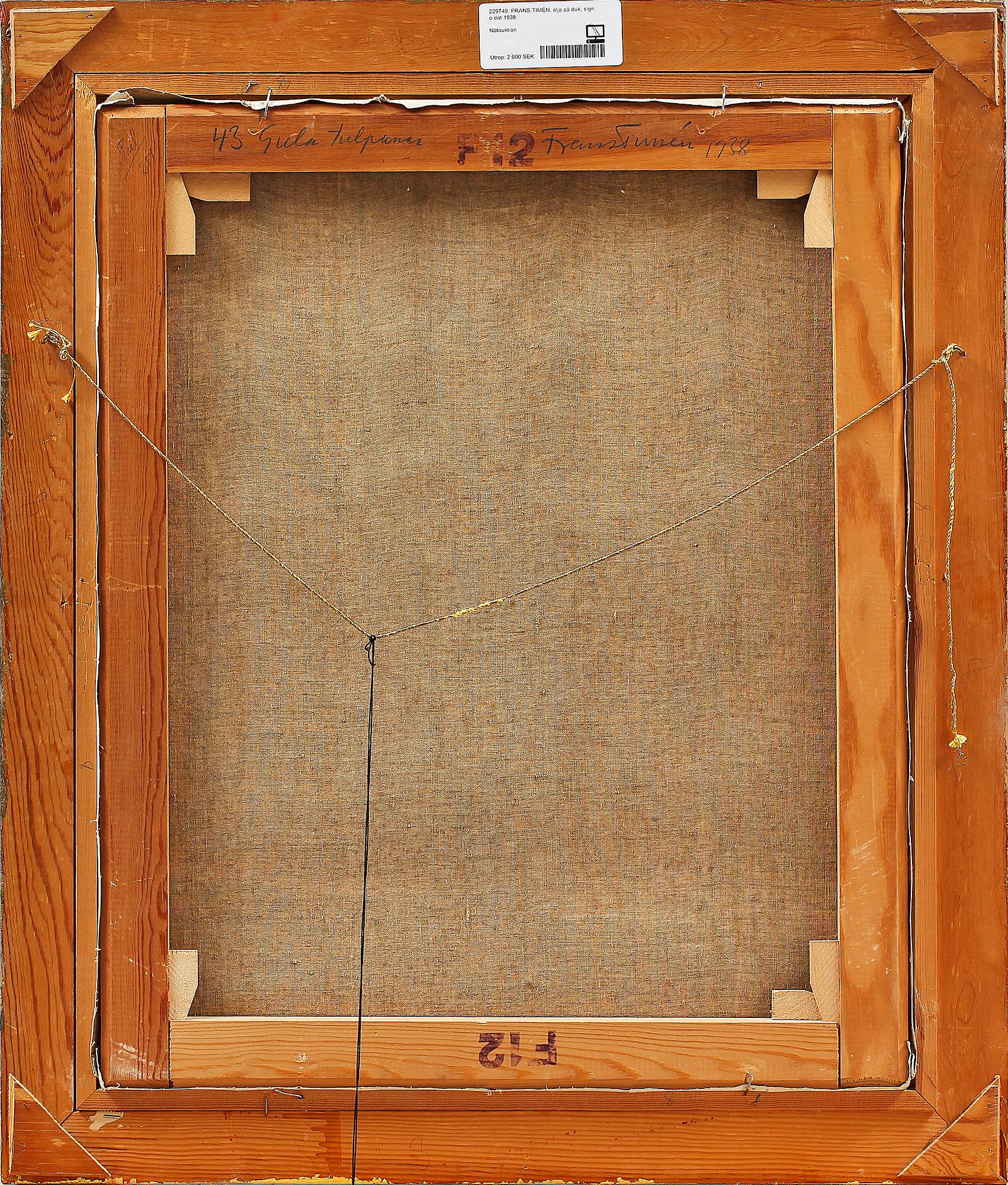 FRANS TIMÉN, olja på duk, sign o dat 1938.