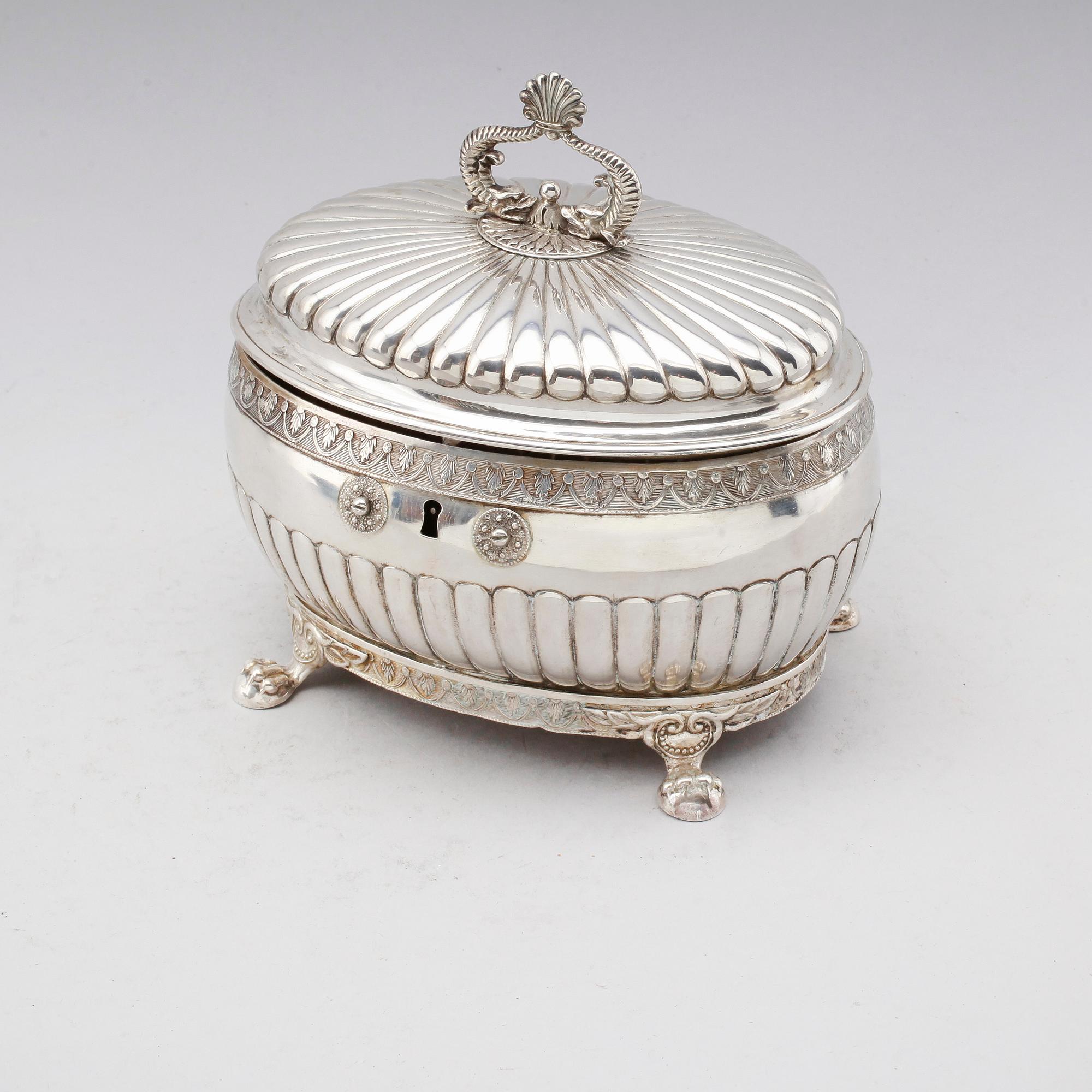 SOCKERSKRIN, silver, Carl Wilhelm Troselius, Stockholm 1825-1842. Vikt ca 660 gram.
