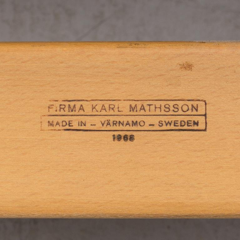 BRUNO MATHSSON, fåtöljer, tre st, "Eva", Firma Karl Mathsson, Värnamo, 1968.