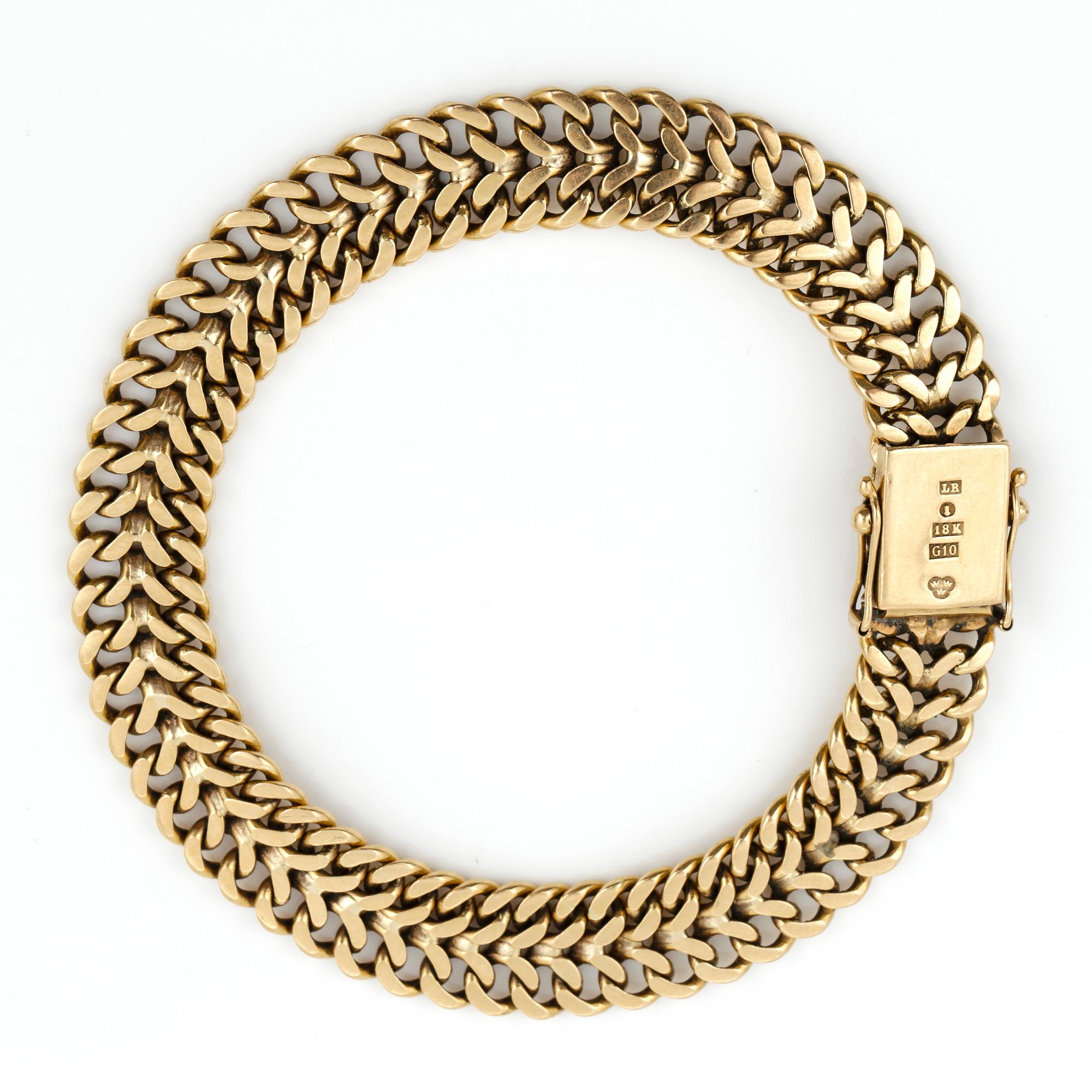 ARMBAND, 18K guld, Firma Lars Börjesson, Stockholm, 1981. Vikt ca 28g.