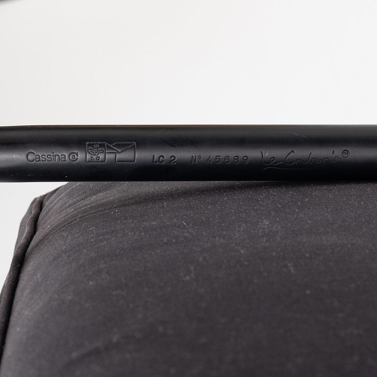 Pierre Jeanneret, Charlotte Perriand & Le Corbusier, an 'LC 2' sofa, Cassina, Italy.