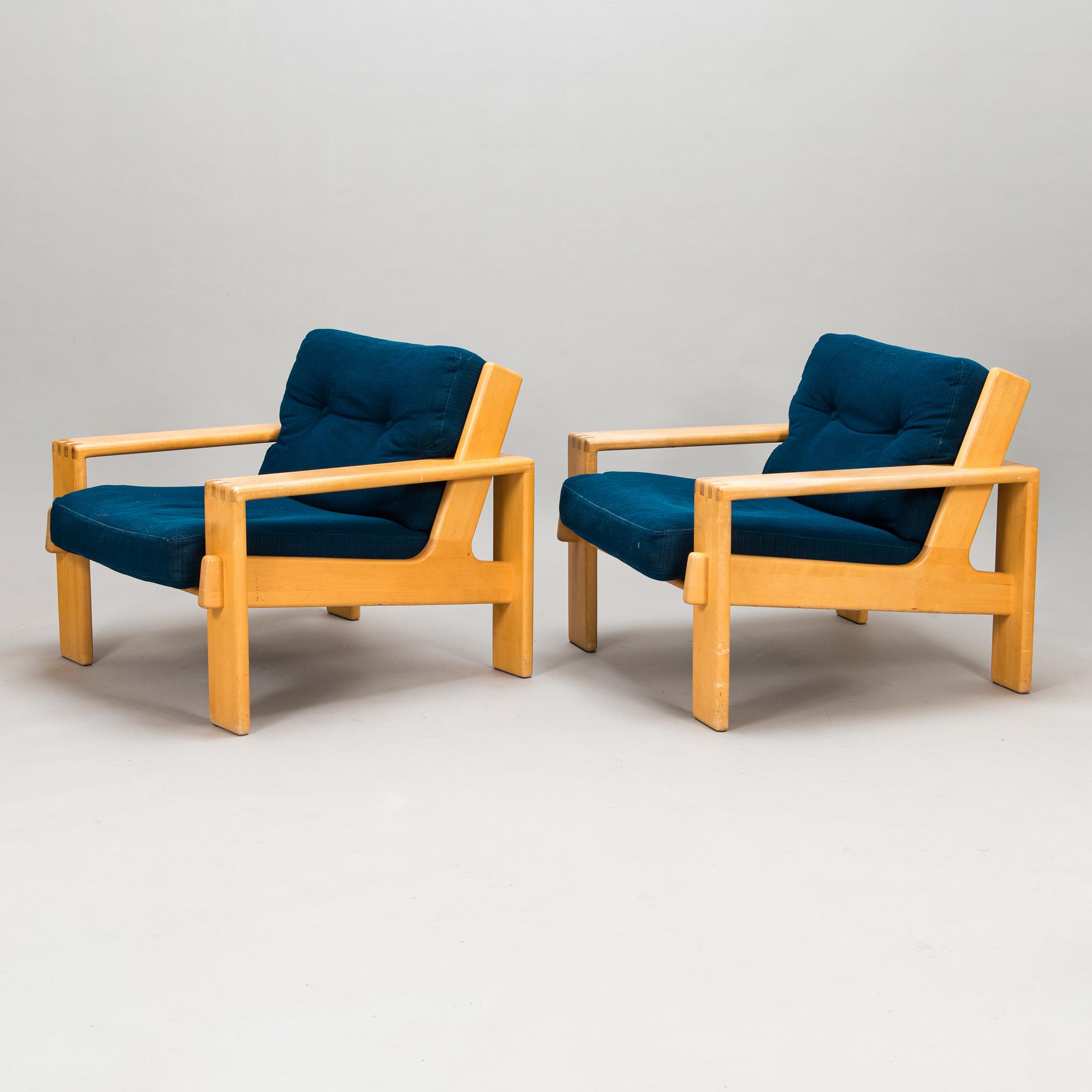 Esko Pajamies, fåtöljer ett par, "Bonanza" Asko, 1980-tal.