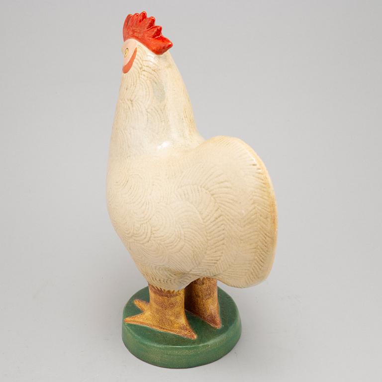 Lisa Larson, a stoneware figurine of a rooster, K-studion, Gustavsberg.