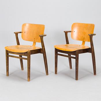 Ilmari Tapiovaara, A pair of  1950s armchairs 'Domus' for Keravan Puutoellisuus, Finland.