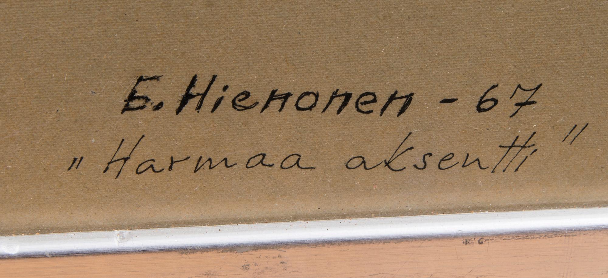 ERKKI HIENONEN, akavarell, signerad och daterad -67.