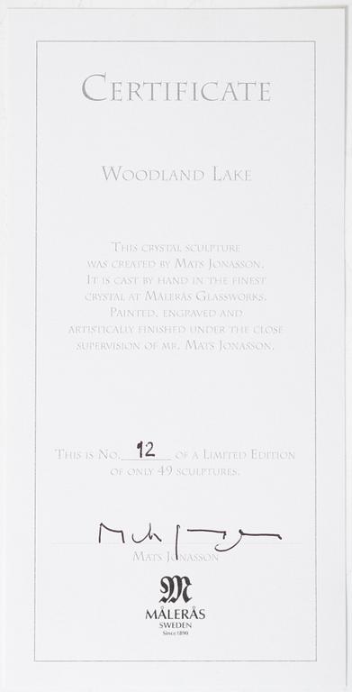Mats Jonasson, a glass sculpture "Woodland Lake", Målerås Glasbruk, Sweden.