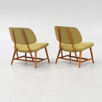 Alf Svensson, a pair of 'TeVe' easy chairs, Bra Bohag, Ljungs Industrier AB, Malmö, 1950's.