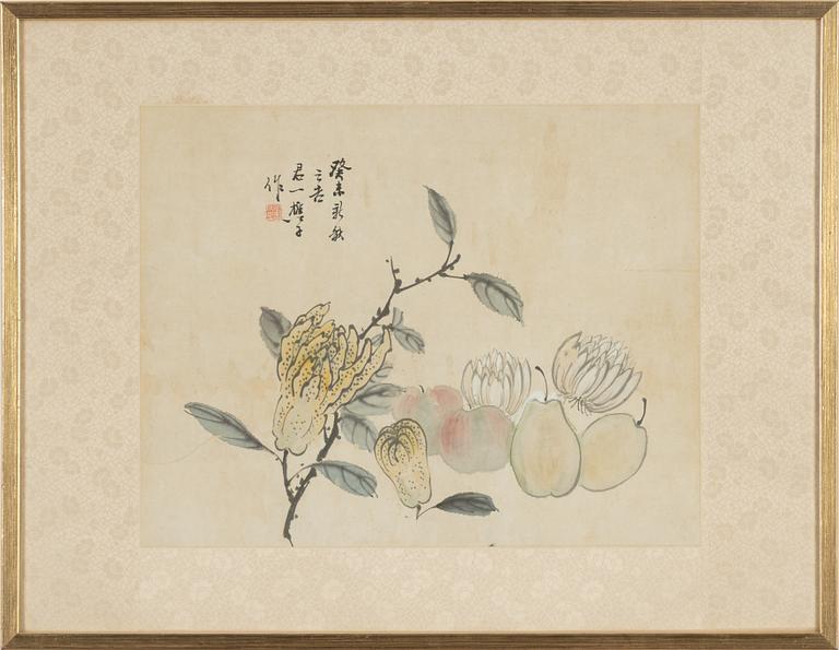 A Chinese painting signed Liu Junyi, ink and color on paper, 20th Century.