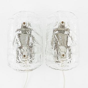 A pair of glass wall lights, second half of the 20th Century.