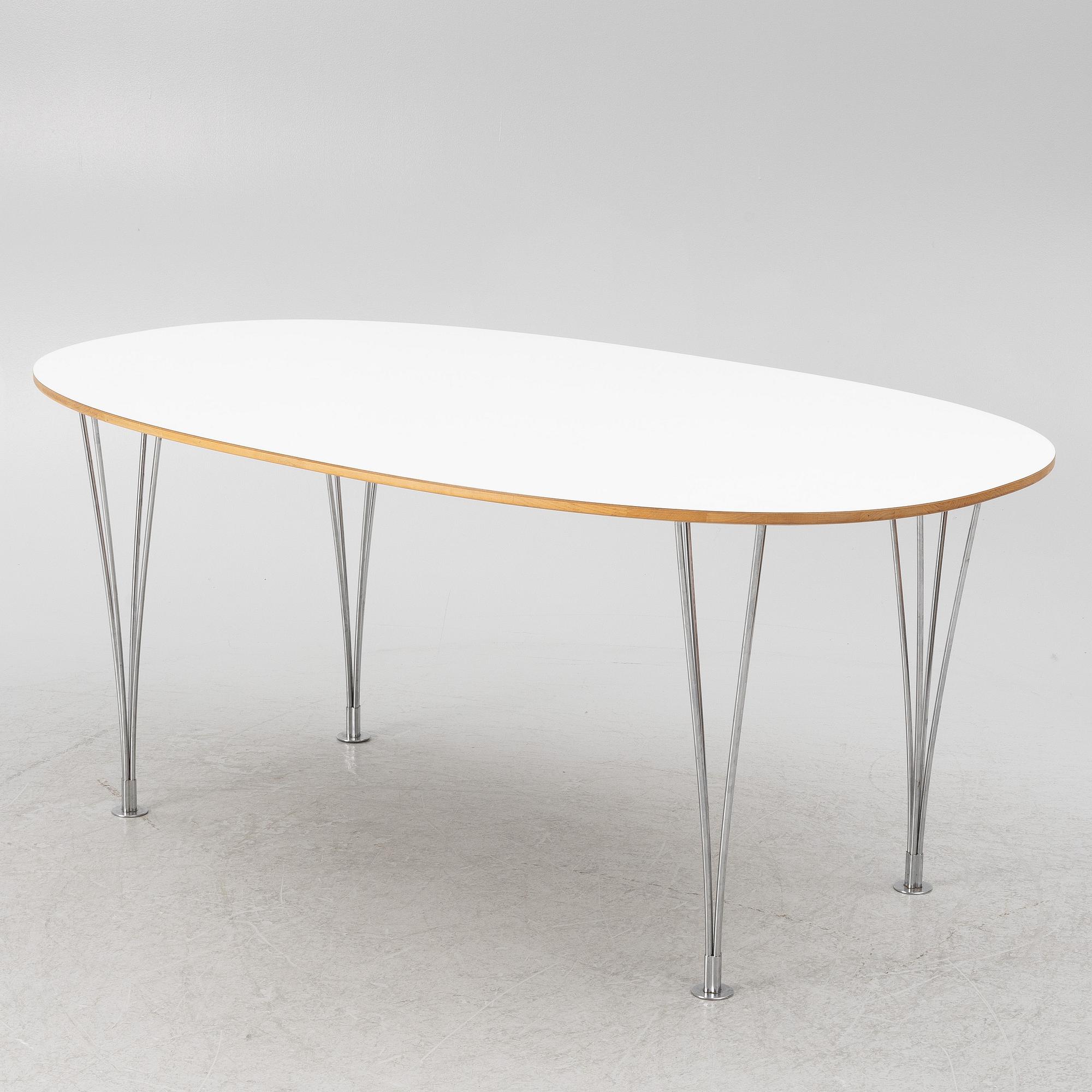 Bruno Mathsson & Piet Hein, dining table, "Superellipse", Fritz Hansen, Denmark, 2006.