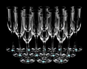 CHAMPAGNEGLAS, 12 st, Tiffany & Co, 1900/2000-tal.