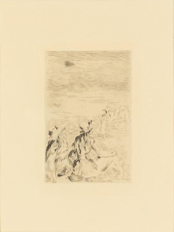 Pierre-Auguste Renoir, etsning. "Sur la plage" (Postumt tryck).