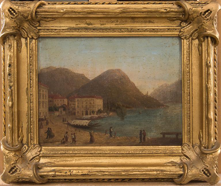 OKÄND KONSTNÄR, olja på pannå, Italien 1800-tal.