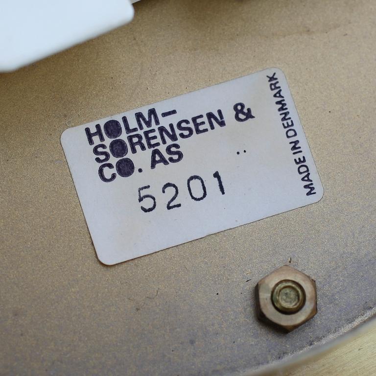 VÄGGLAMPA, mässing, Holm Sørensen & Co, Danmark, 1900-talets andra hälft.