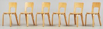 STOLAR, 6 st, modell 66, Alvar Aalto, 1950-tal.