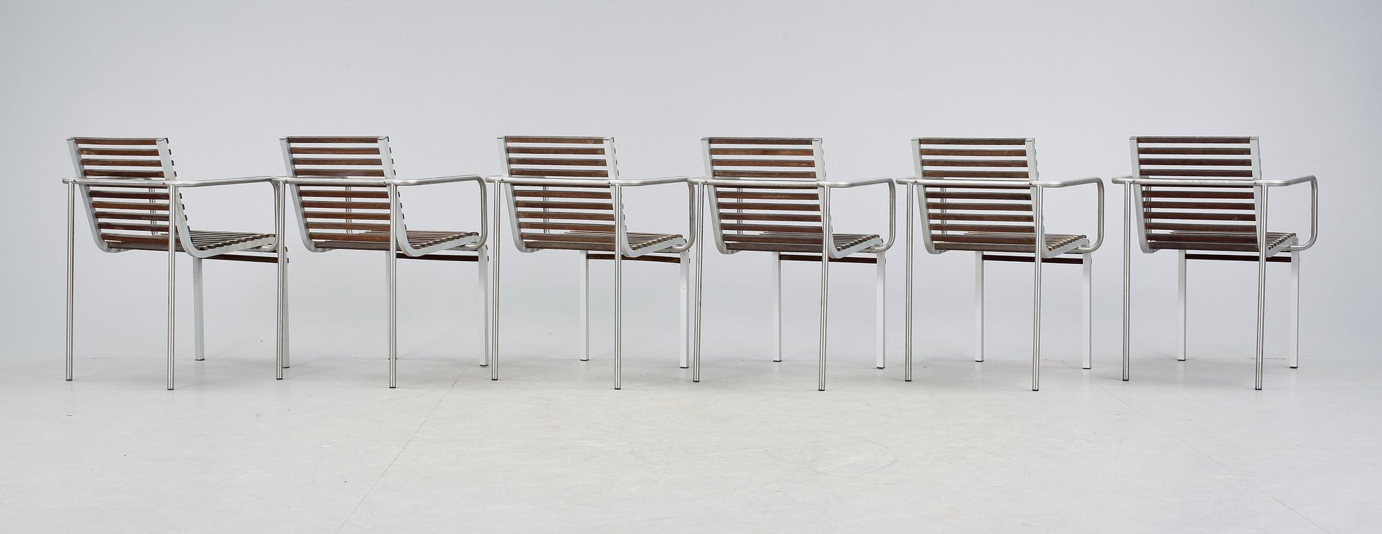 TRÄDGÅRDSSTOLAR, 6 st, Arnold Merckx, "Extremis", Formgiven 1998.