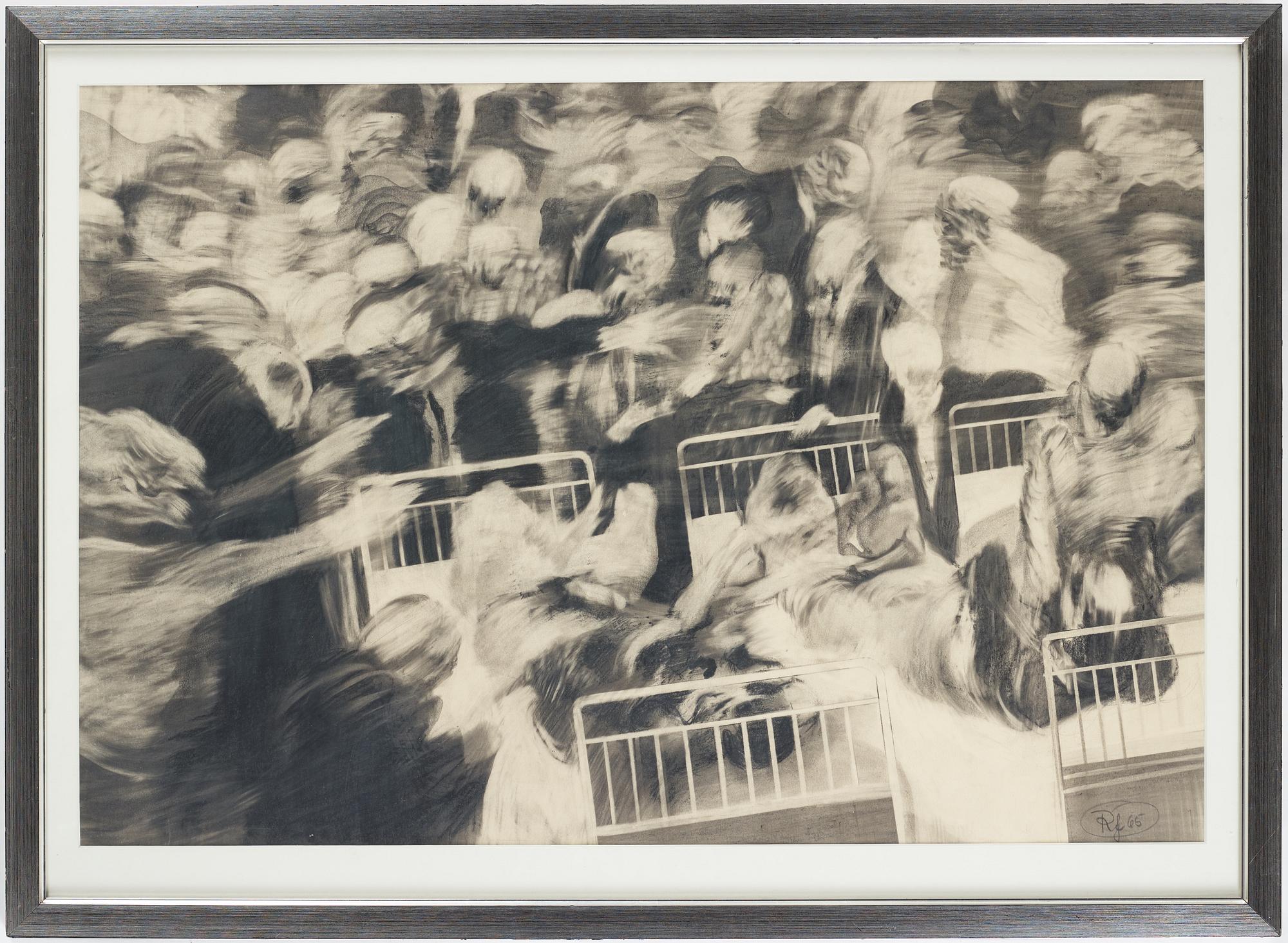 Roj Friberg, pencil drawing, signed and dated -65.