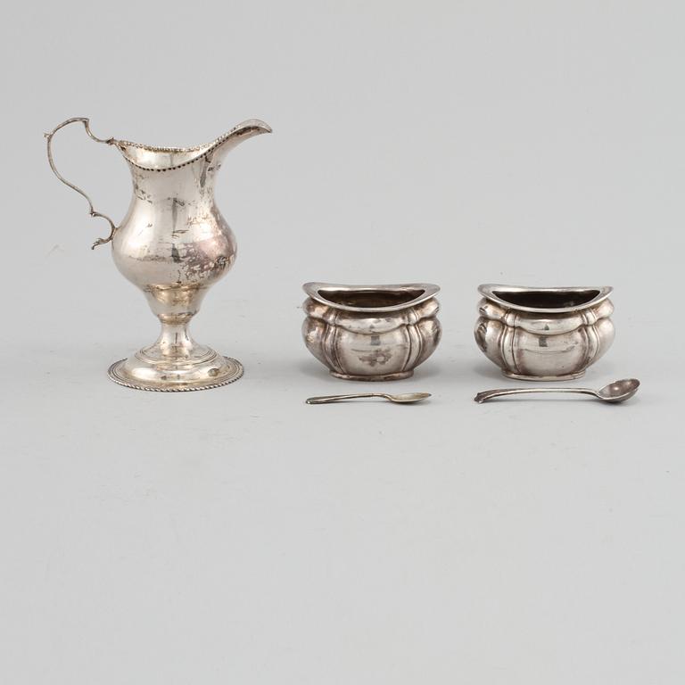 PARTI SILVER, 5 delar, mestdels England, 1800/1900-tal. Vikt 170 g.