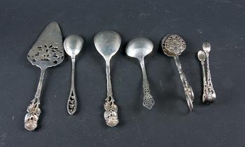 PARTI BESTICK, 6 delar. Silver, importstämplar mm.
