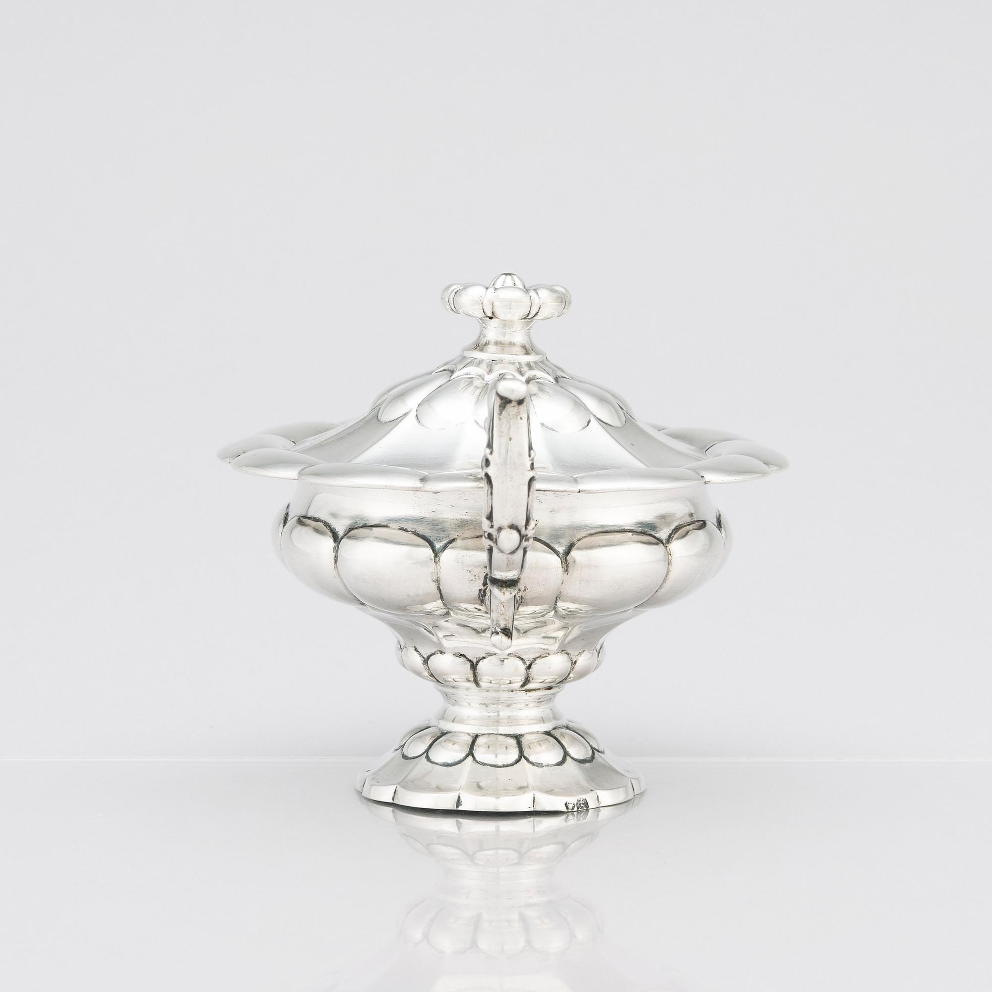 An Italian Sugar Bowl With Cover, Torino, first half of the 19th century.