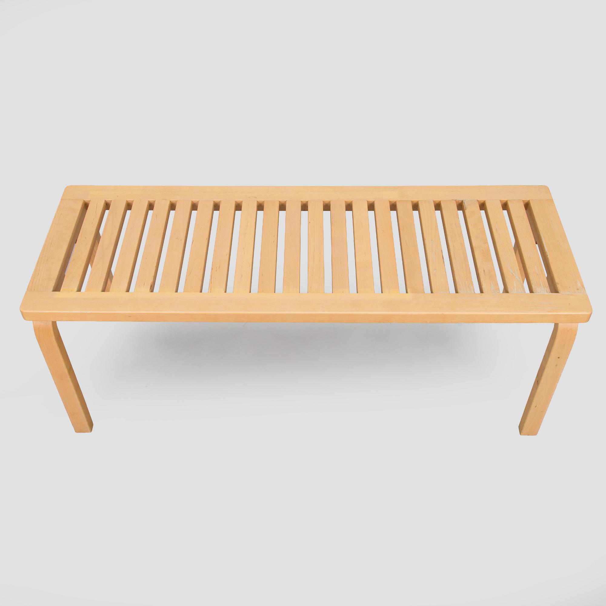 Alvar Aalto, a '153A' bench for Artek, 1995.