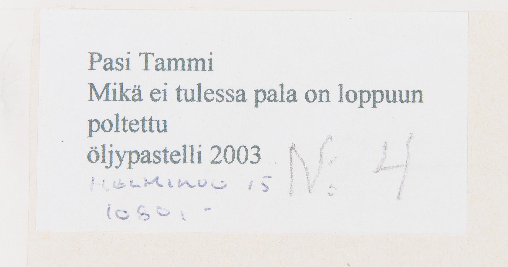 Pasi Tammi, "Mikä ei tulessa pala on loppuun poltettu".