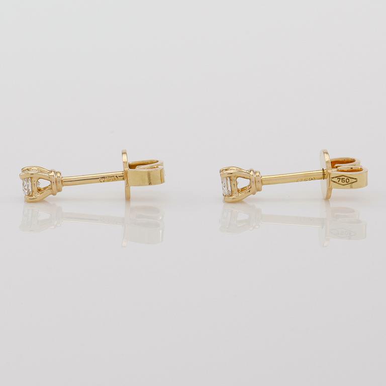 ÖRHÄNGEN, 1 par, 18K guld och diamanter tot ca 0.28 ct.