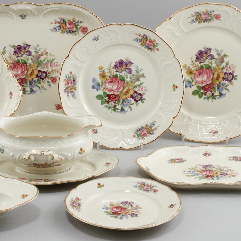 MATSERVIS, 57 delar, porslin, "Sanssouci", Rosenthal, 1900-talets andra hälft.