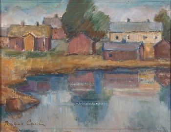 Ragni Cawén, oil on panel, signed.