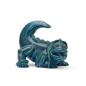 290. Wilhelm Kåge, a stoneware figure of a dragon puppy, Gustavsberg Studio 1940's.