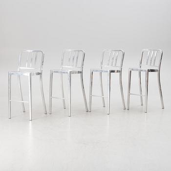 Philippe Starck, four 'Navy Chair' bar chairs, Emeco.