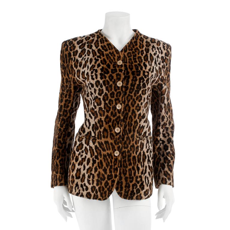 KENZO, a leopard printed jacket, size 38.