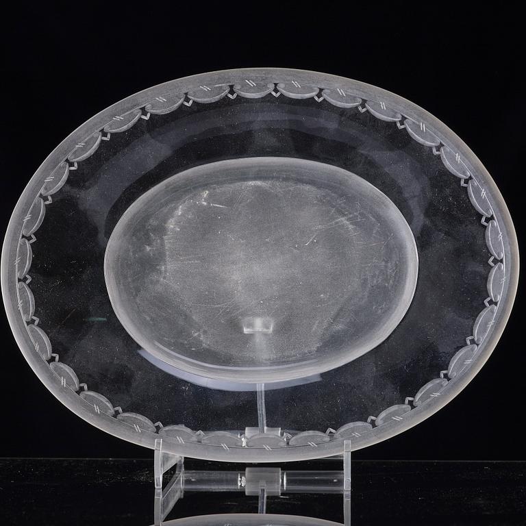 Simon Gate, an engraved bowl, Orrefors 1930. engraved by Arthur Diessner.