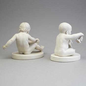 TWO PARIAN FIGURES, Gustafsberg 1900 and 1910.