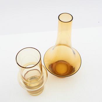 Tamara Aladin, vases, 3 pcs, glass, Riihimäen Lasi, Finland, 1960s/70s.