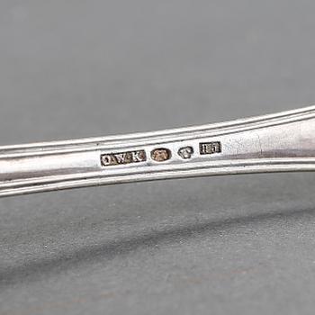 SKEDAR, 12 st, silver, "gammal fransk", bla Otto Wilhelm Kjellberg, Västerås, 1871. Vikt ca 190g.