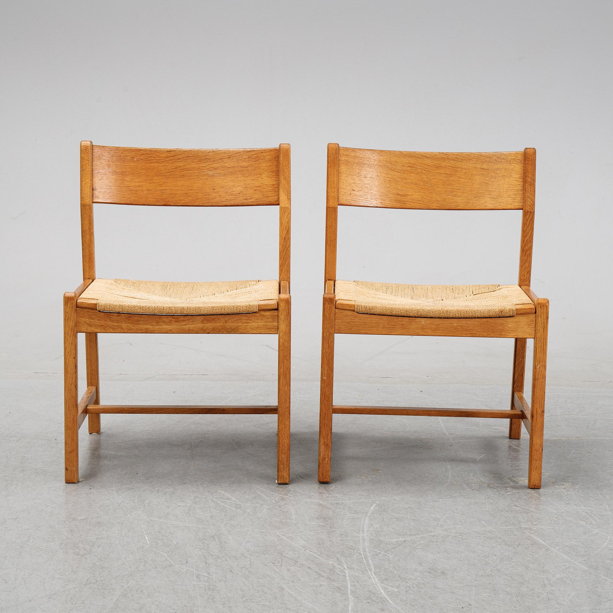 Six oak chairs by Børge Mogensen, C.M. Madsens Fabriker, Denmark.
